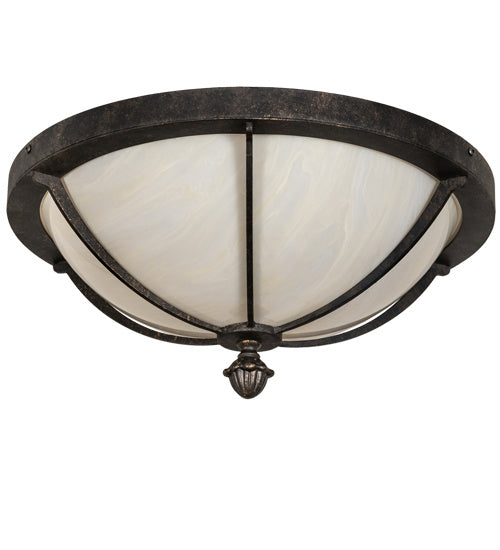 Meyda Tiffany 217937 Three Light Flushmount, Golden Bronze