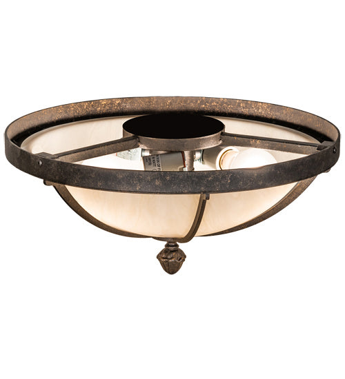 Meyda Tiffany 217937 Three Light Flushmount, Golden Bronze