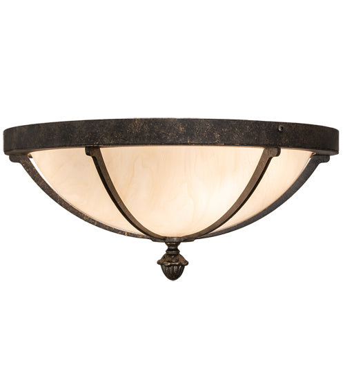 Meyda Tiffany 217937 Three Light Flushmount, Golden Bronze