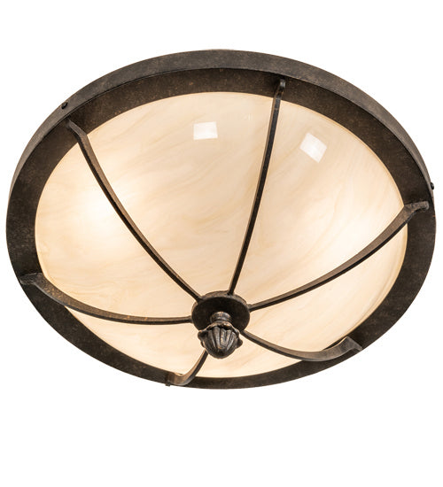 Meyda Tiffany 217937 Three Light Flushmount, Golden Bronze