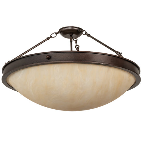 Meyda Tiffany 218187 Four Light Semi-Flushmount, Mahogany Bronze