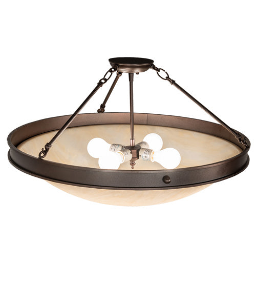 Meyda Tiffany 218187 Four Light Semi-Flushmount, Mahogany Bronze