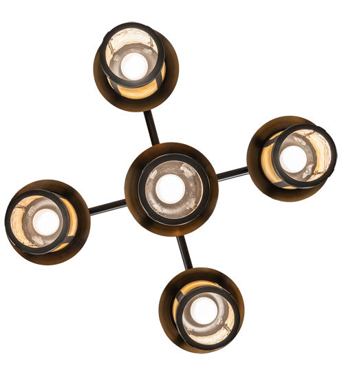 Meyda Tiffany 218223 Five Light Chandelier, Craftsman Brown
