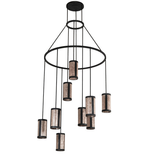 Meyda Tiffany 218698 Nine Light Chandelier, Black Wicker