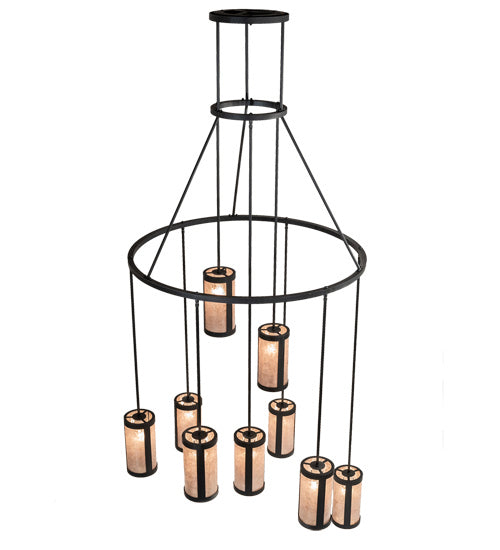 Meyda Tiffany 218698 Nine Light Chandelier, Black Wicker