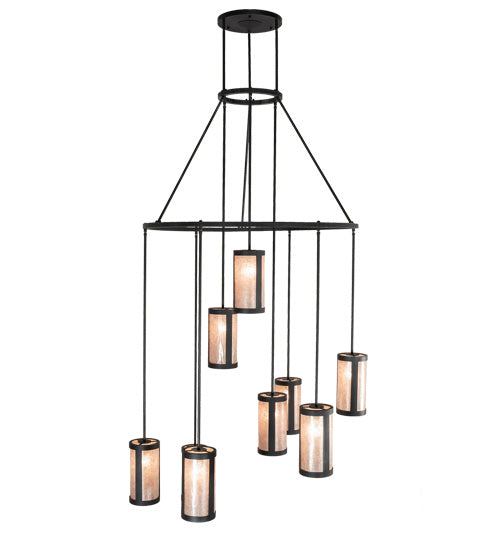 Meyda Tiffany 218698 Nine Light Chandelier, Black Wicker
