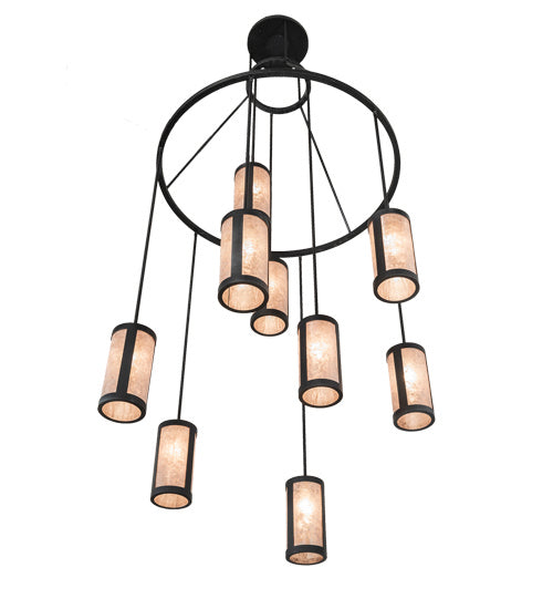 Meyda Tiffany 218698 Nine Light Chandelier, Black Wicker