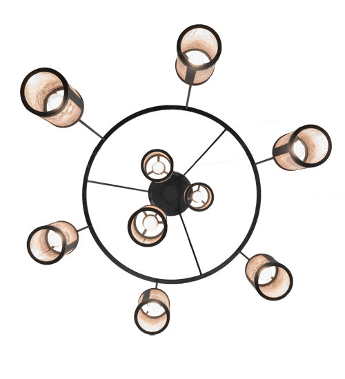 Meyda Tiffany 218698 Nine Light Chandelier, Black Wicker