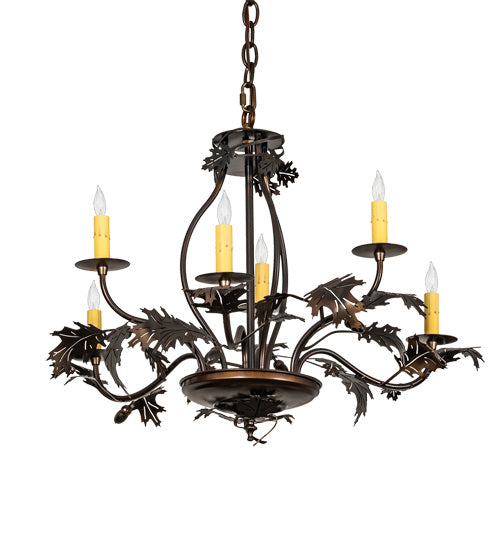 Meyda Tiffany 218893 Six Light Chandelier, Dark Burnished Antique Copper
