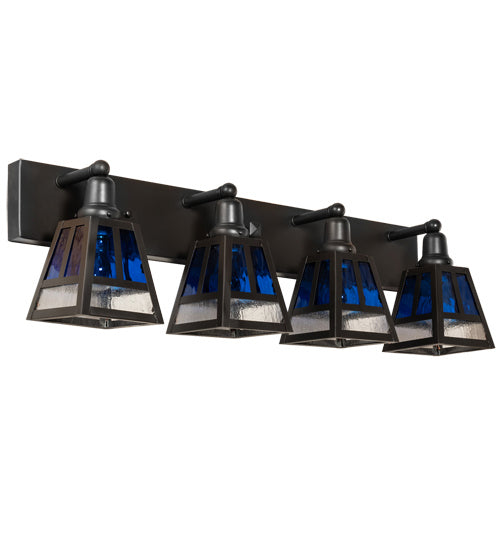 Meyda Tiffany 219680 Four Light Vanity, Craftsman Brown