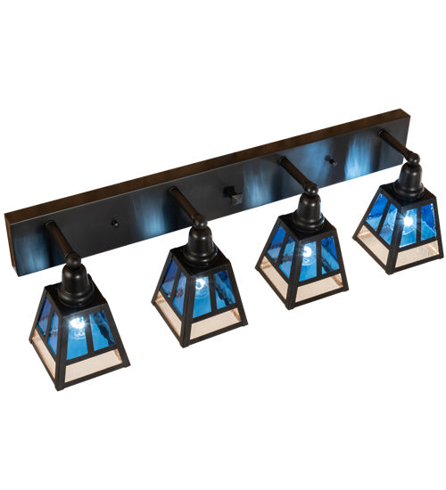 Meyda Tiffany 219680 Four Light Vanity, Craftsman Brown