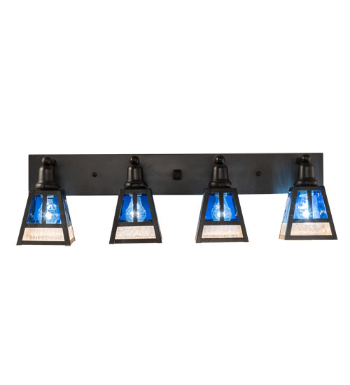 Meyda Tiffany 219680 Four Light Vanity, Craftsman Brown