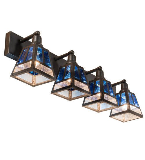 Meyda Tiffany 219680 Four Light Vanity, Craftsman Brown