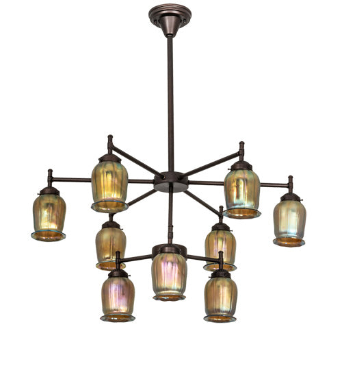 Meyda Tiffany 221336 Nine Light Chandelier, Mahogany Bronze