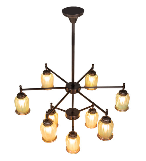 Meyda Tiffany 221336 Nine Light Chandelier, Mahogany Bronze