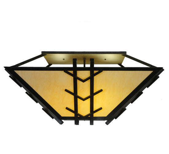 Meyda Tiffany 221861 Eight Light Semi-Flushmount, Antique Iron Gate