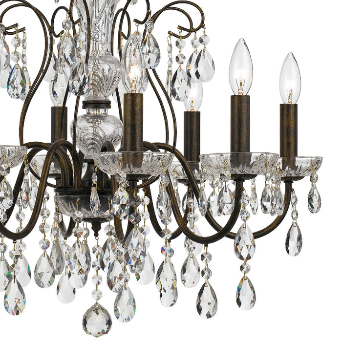 Crystorama 3028-EB-CL-MWP Eight Light Chandelier, English Bronze