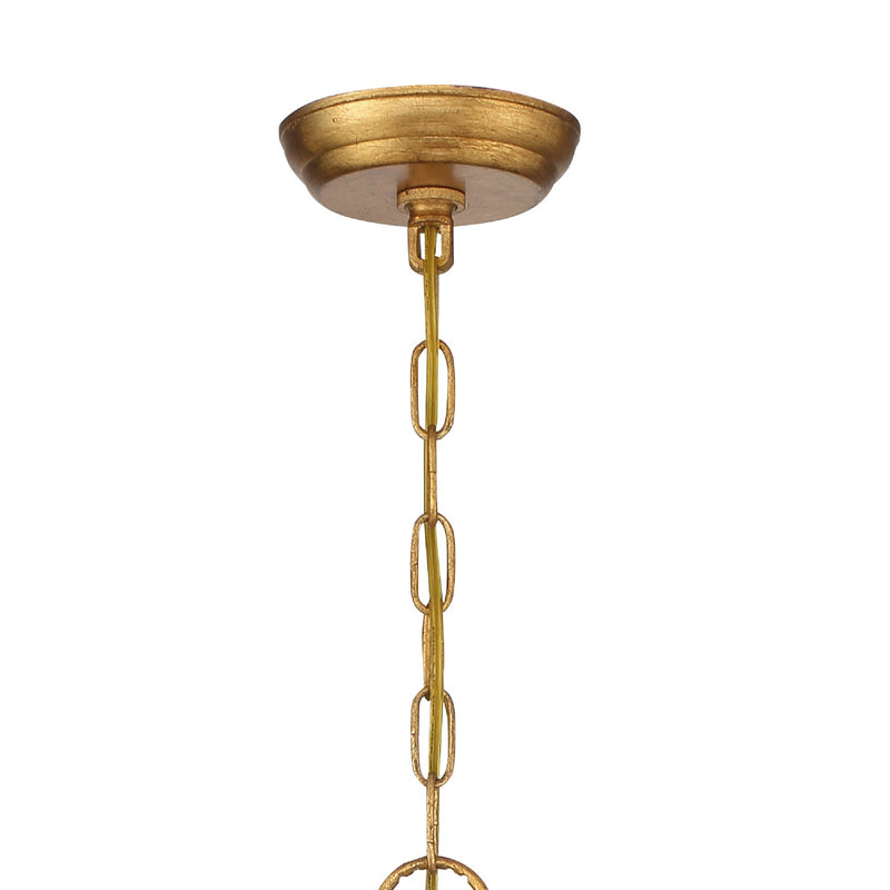 Crystorama 8826-GA-CL-MWP Six Light Chandelier, Antique Gold