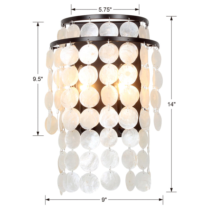 Crystorama BRI-3002-DB Two Light Wall Sconce, Dark Bronze