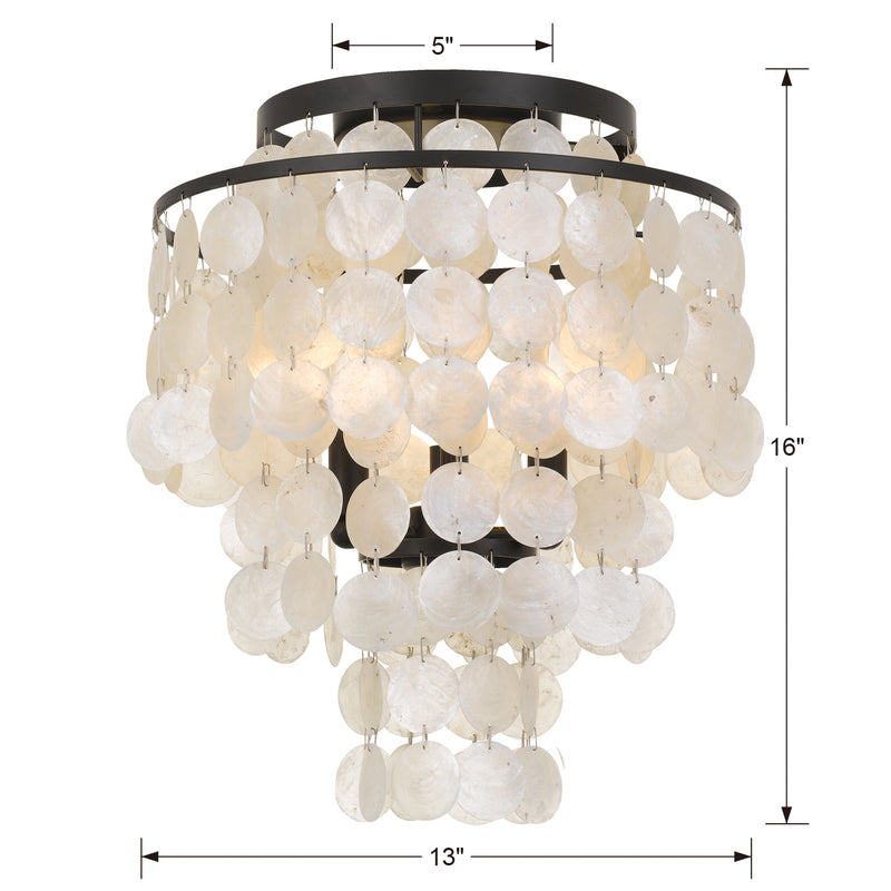 Crystorama BRI-3003-DB Three Light Flush Mount, Dark Bronze