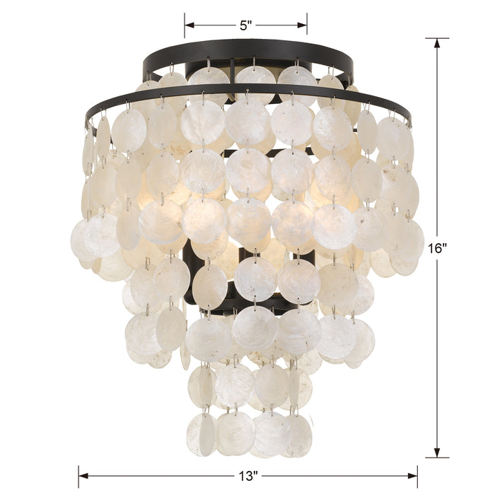 Crystorama BRI-3003-DB Three Light Flush Mount, Dark Bronze