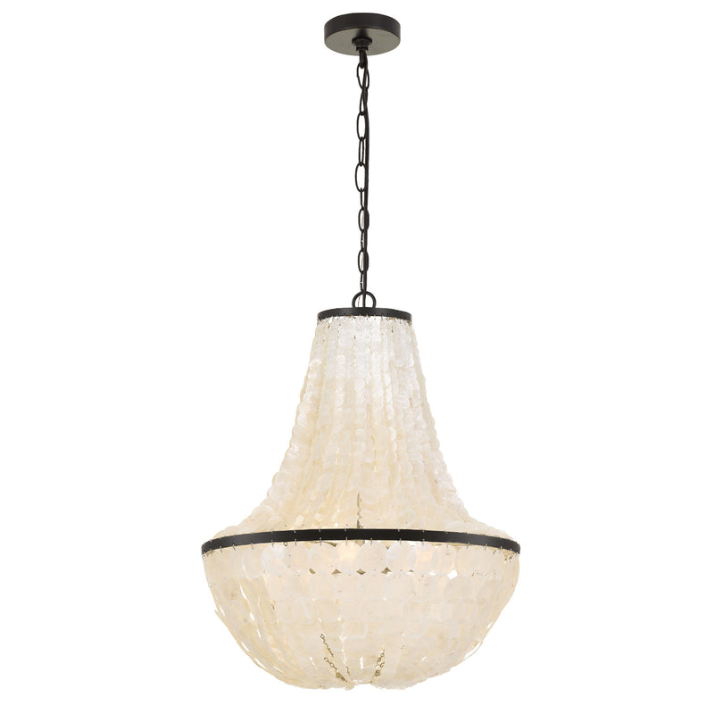 Crystorama BRI-3006-DB Six Light Chandelier, Dark Bronze