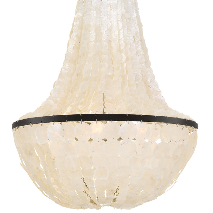 Crystorama BRI-3006-DB Six Light Chandelier, Dark Bronze