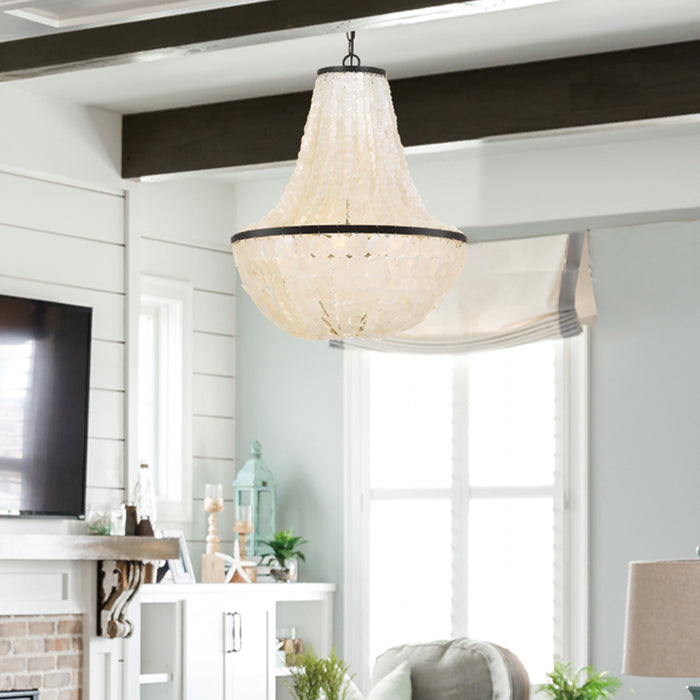 Crystorama BRI-3006-DB Six Light Chandelier, Dark Bronze