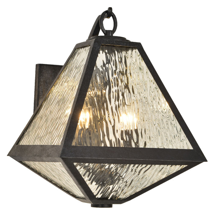 Crystorama GLA-9722-WT-BC Two Light Outdoor Wall Sconce, Black Charcoal