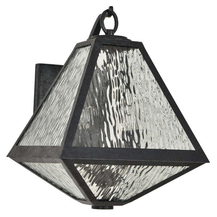 Crystorama GLA-9722-WT-BC Two Light Outdoor Wall Sconce, Black Charcoal