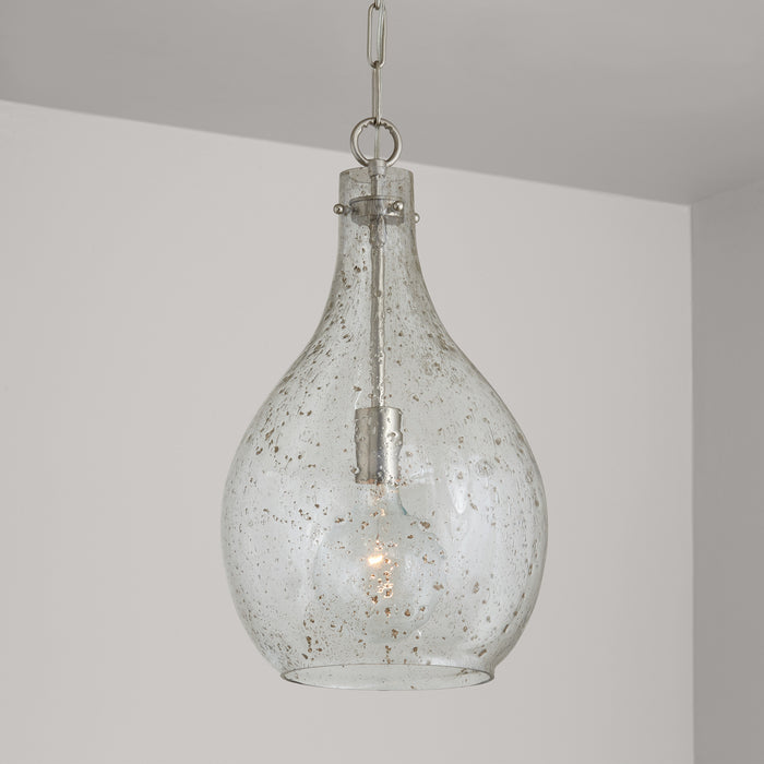 Capital Lighting 333813BN-472 One Light Pendant, Brushed Nickel