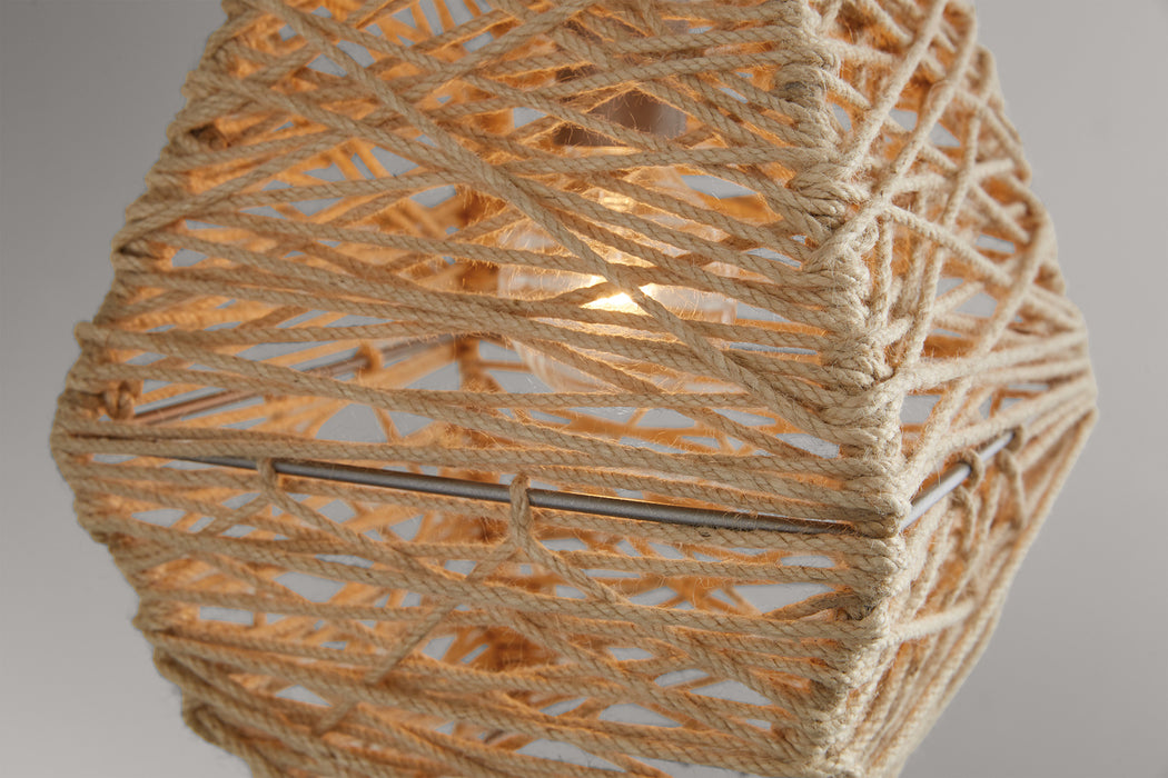 Capital Lighting 335213NY One Light Pendant, Natural Jute and Grey