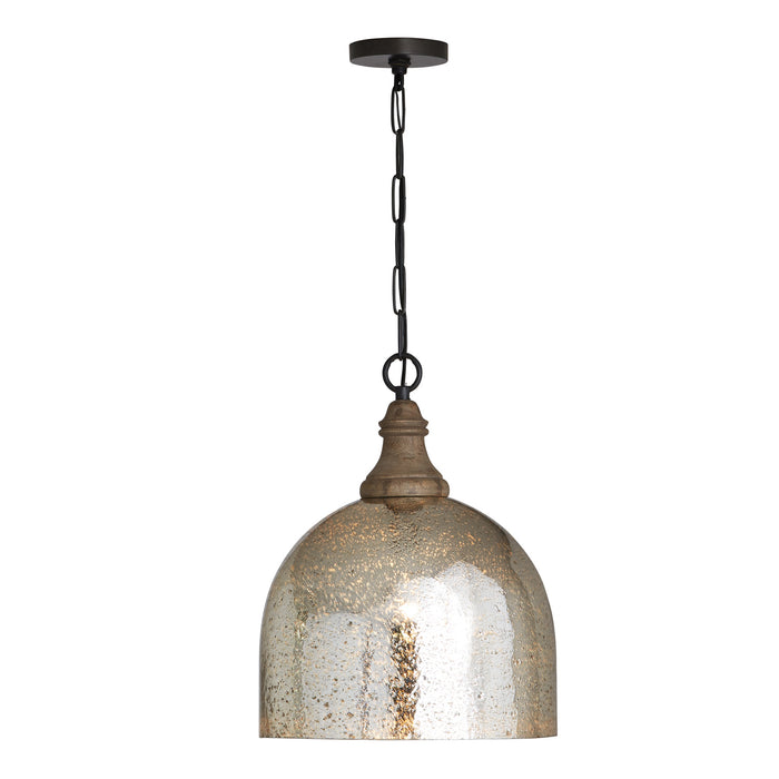 Capital Lighting 336011YP-483 One Light Pendant, Grey Wash and Dark Pewter