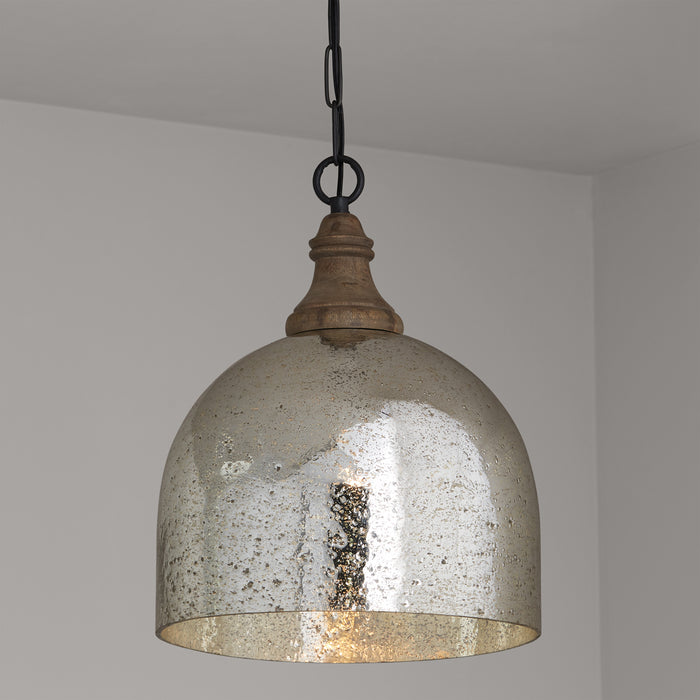 Capital Lighting 336011YP-483 One Light Pendant, Grey Wash and Dark Pewter