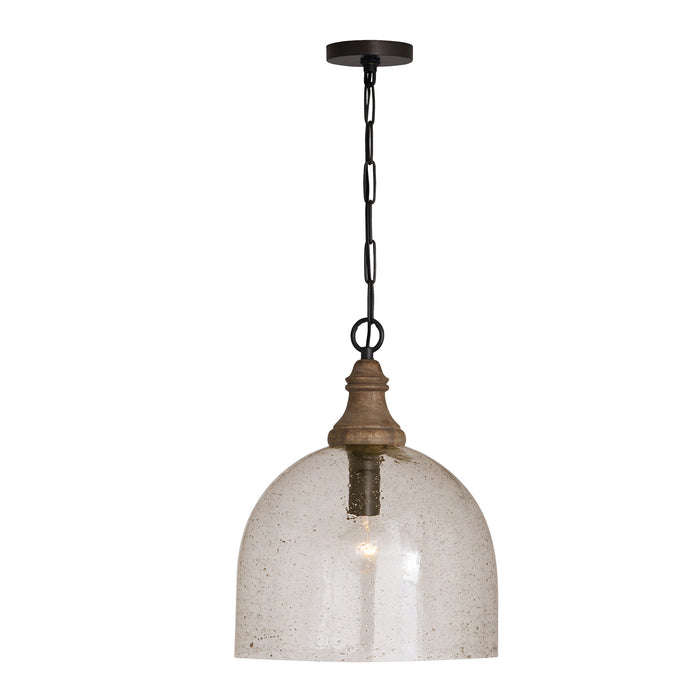Capital Lighting 336011YP-484 One Light Pendant, Grey Wash and Dark Pewter