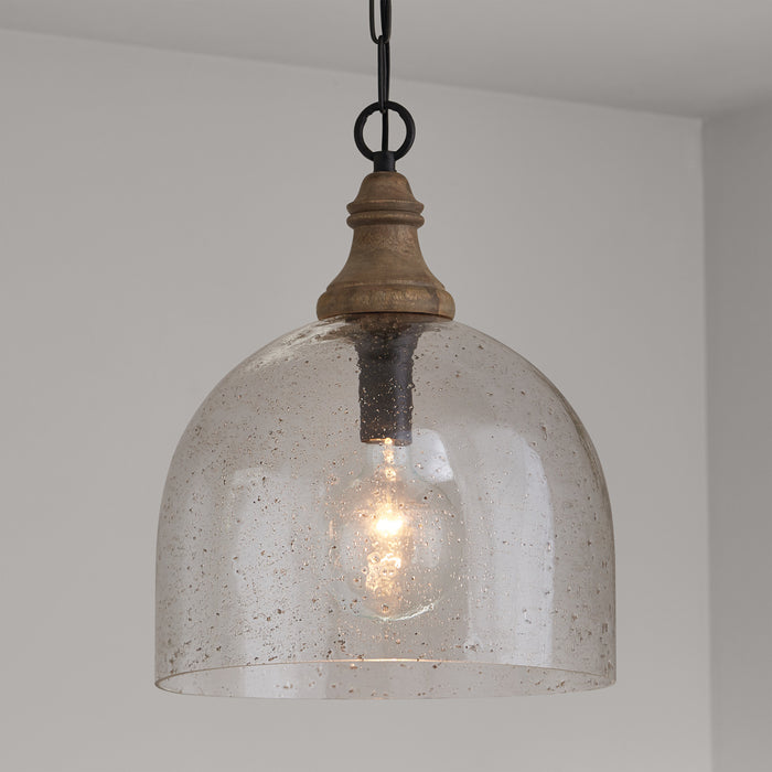 Capital Lighting 336011YP-484 One Light Pendant, Grey Wash and Dark Pewter
