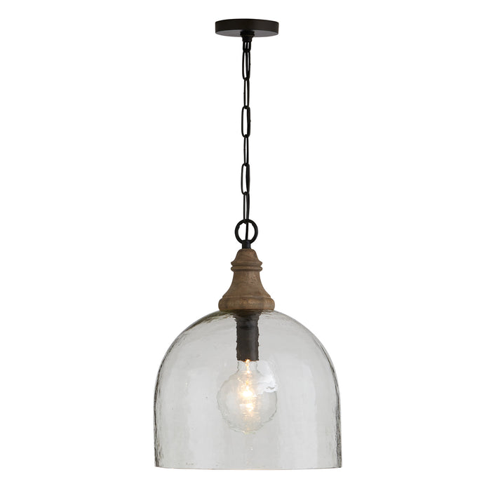 Capital Lighting 336011YP-485 One Light Pendant, Grey Wash and Dark Pewter
