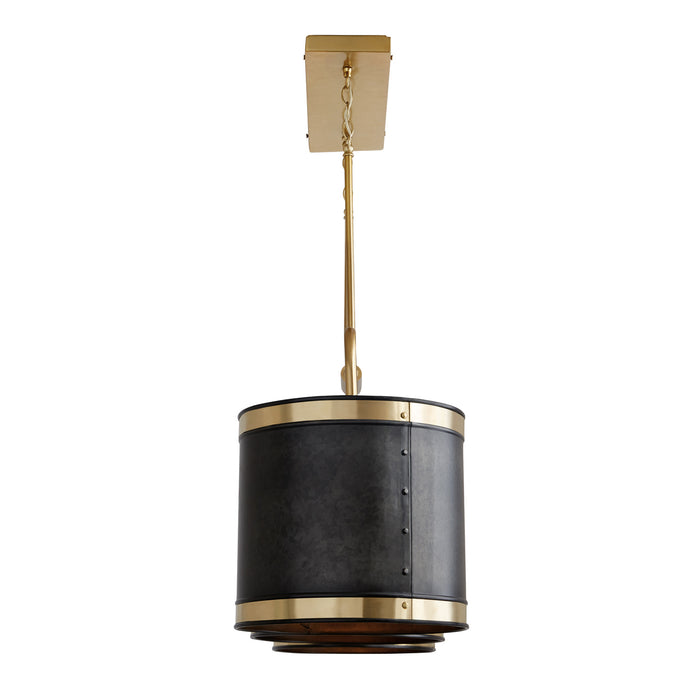 Capital Lighting 835631GB Three Light Island Pendant, Galvanized Black and True Brass