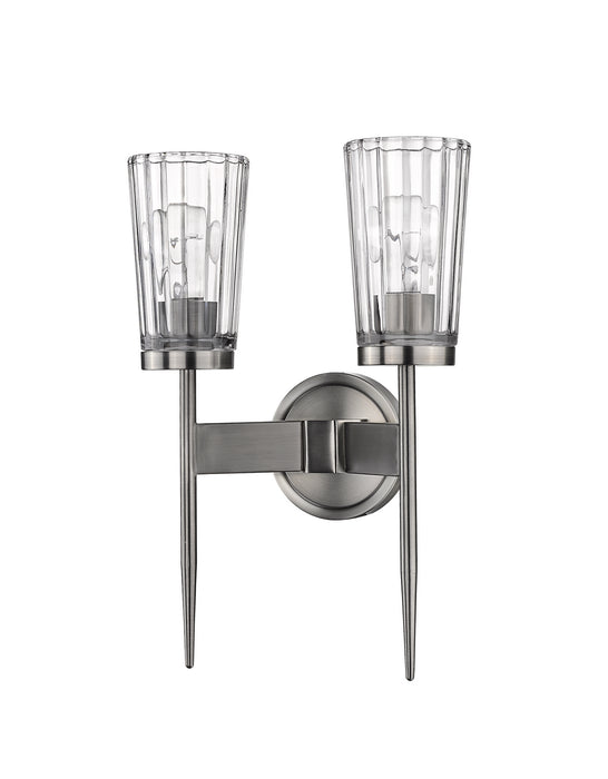 Z-Lite 1932-2S-AN Two Light Wall Sconce, Antique Nickel