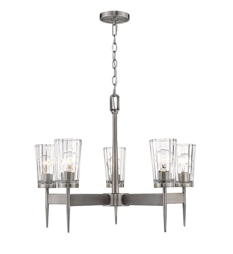 Z-Lite 1932-5AN Five Light Chandelier, Antique Nickel