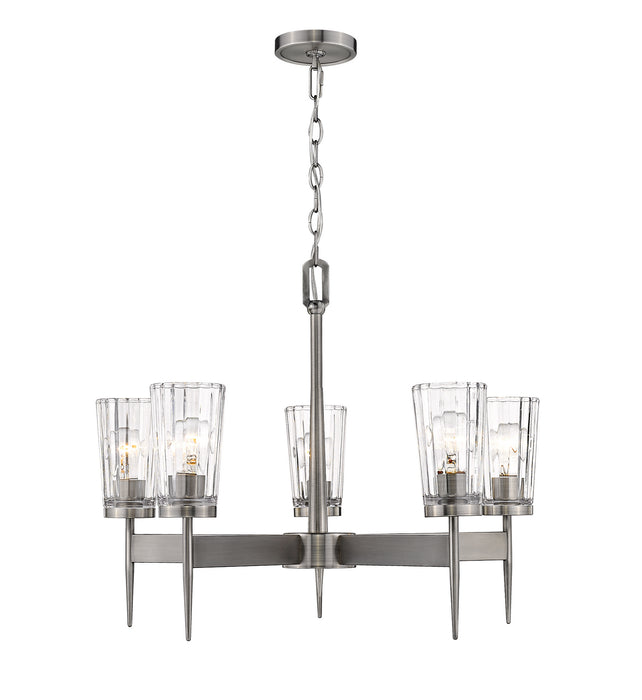 Z-Lite 1932-5AN Five Light Chandelier, Antique Nickel
