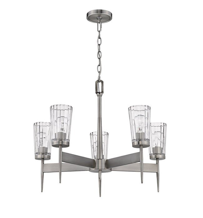 Z-Lite 1932-5AN Five Light Chandelier, Antique Nickel