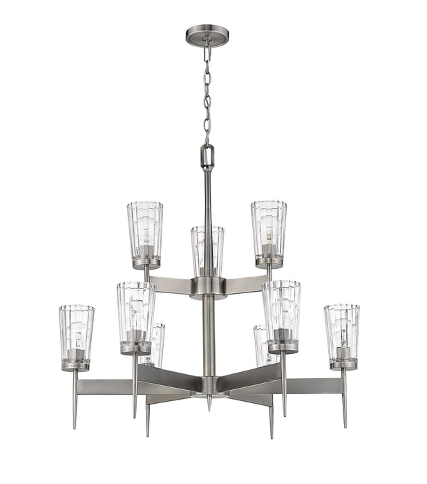 Z-Lite 1932-9AN Nine Light Chandelier, Antique Nickel
