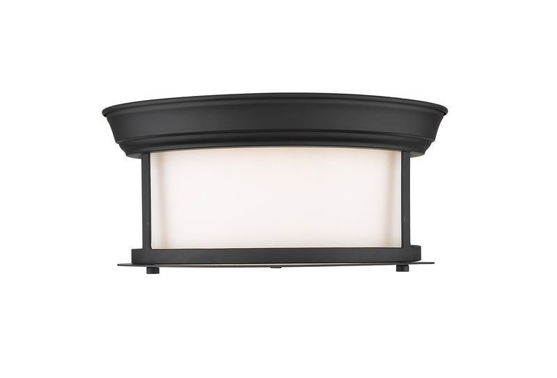 Z-Lite 2011F10-MB Two Light Flush Mount, Matte Black