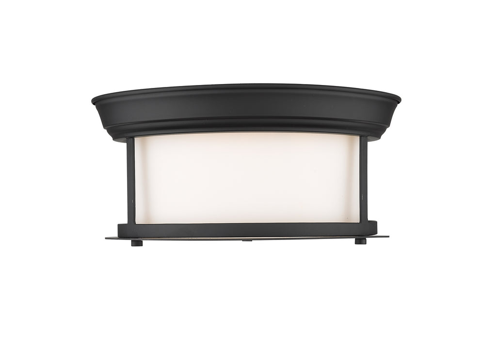 Z-Lite 2011F10-MB Two Light Flush Mount, Matte Black