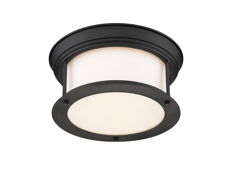 Z-Lite 2011F10-MB Two Light Flush Mount, Matte Black