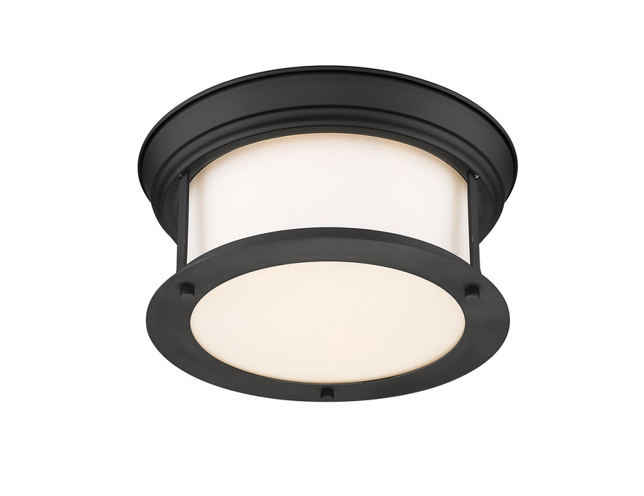 Z-Lite 2011F10-MB Two Light Flush Mount, Matte Black