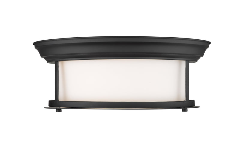Z-Lite 2011F13-MB Two Light Flush Mount, Matte Black