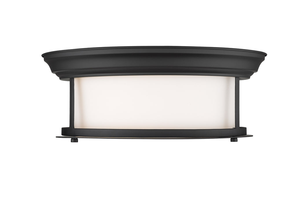 Z-Lite 2011F13-MB Two Light Flush Mount, Matte Black