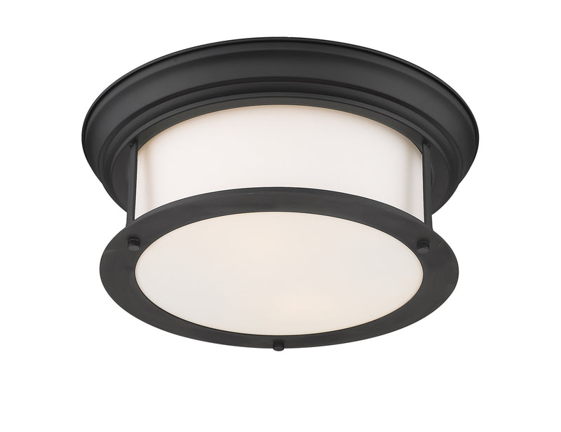 Z-Lite 2011F13-MB Two Light Flush Mount, Matte Black